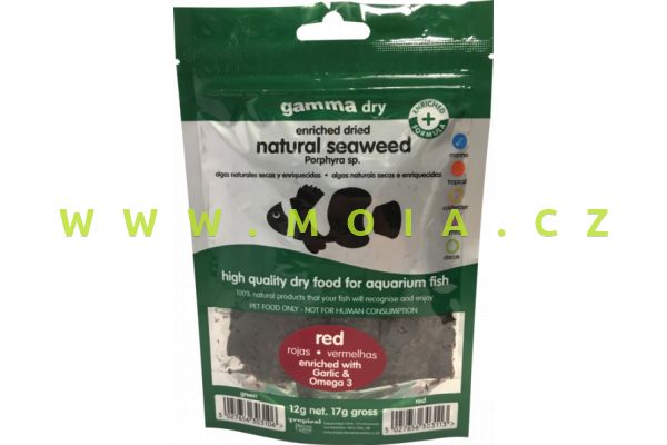 Krmení TMC Dried Natural Red Seaweed obohacené Česnekem a Omega3, 12 g  

